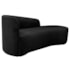 Kit Divã Recamier Orgânico França 140cm Lado Direito e 2 Poltronas Amore Linho Preto