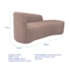 Kit Divã Recamier Orgânico França 140cm Lado Direito e 2 Poltronas Amore Linho Rosê