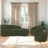 Kit Divã Recamier Orgânico França 140cm Lado Direito e 2 Poltronas Amore Linho Verde