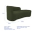 Kit Divã Recamier Orgânico França 140cm Lado Direito e 2 Poltronas Amore Linho Verde
