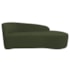 Kit Divã Recamier Orgânico França 140cm Lado Direito e 2 Poltronas Amore Linho Verde