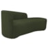 Kit Divã Recamier Orgânico França 140cm Lado Direito e 2 Poltronas Amore Linho Verde