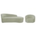 Kit Divã Recamier Orgânico França 140cm Lado Direito e Poltrona Amore Bouclé Verde Oliva