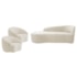 Kit Divã Recamier Orgânico França 140cm Lado Esquerdo e 2 Poltronas Amore Bouclé Bege
