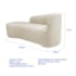 Kit Divã Recamier Orgânico França 140cm Lado Esquerdo e 2 Poltronas Amore Bouclé Bege