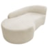 Kit Divã Recamier Orgânico França 140cm Lado Esquerdo e 2 Poltronas Amore Bouclé Bege