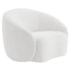 Kit Divã Recamier Orgânico França 140cm Lado Esquerdo e 2 Poltronas Amore Bouclé Branco