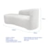 Kit Divã Recamier Orgânico França 140cm Lado Esquerdo e 2 Poltronas Amore Bouclé Branco
