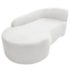 Kit Divã Recamier Orgânico França 140cm Lado Esquerdo e 2 Poltronas Amore Bouclé Branco