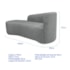 Kit Divã Recamier Orgânico França 140cm Lado Esquerdo e 2 Poltronas Amore Bouclé Cinza