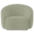Kit Divã Recamier Orgânico França 140cm Lado Esquerdo e 2 Poltronas Amore Bouclé Verde Oliva