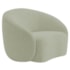 Kit Divã Recamier Orgânico França 140cm Lado Esquerdo e 2 Poltronas Amore Bouclé Verde Oliva