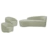 Kit Divã Recamier Orgânico França 140cm Lado Esquerdo e 2 Poltronas Amore Bouclé Verde Oliva