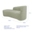 Kit Divã Recamier Orgânico França 140cm Lado Esquerdo e 2 Poltronas Amore Bouclé Verde Oliva