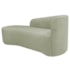 Kit Divã Recamier Orgânico França 140cm Lado Esquerdo e 2 Poltronas Amore Bouclé Verde Oliva