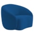 Kit Divã Recamier Orgânico França 140cm Lado Esquerdo e 2 Poltronas Amore Linho Azul Royal