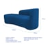 Kit Divã Recamier Orgânico França 140cm Lado Esquerdo e 2 Poltronas Amore Linho Azul Royal