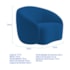 Kit Divã Recamier Orgânico França 140cm Lado Esquerdo e 2 Poltronas Amore Linho Azul Royal
