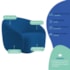 Kit Divã Recamier Orgânico França 140cm Lado Esquerdo e 2 Poltronas Amore Linho Azul Royal