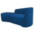 Kit Divã Recamier Orgânico França 140cm Lado Esquerdo e 2 Poltronas Amore Linho Azul Royal