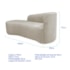 Kit Divã Recamier Orgânico França 140cm Lado Esquerdo e 2 Poltronas Amore Linho Bege