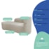 Kit Divã Recamier Orgânico França 140cm Lado Esquerdo e 2 Poltronas Amore Linho Bege