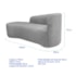 Kit Divã Recamier Orgânico França 140cm Lado Esquerdo e 2 Poltronas Amore Linho Cinza Claro