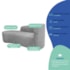 Kit Divã Recamier Orgânico França 140cm Lado Esquerdo e 2 Poltronas Amore Linho Cinza Claro