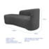 Kit Divã Recamier Orgânico França 140cm Lado Esquerdo e 2 Poltronas Amore Linho Cinza Escuro
