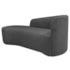 Kit Divã Recamier Orgânico França 140cm Lado Esquerdo e 2 Poltronas Amore Linho Cinza Escuro