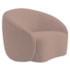 Kit Divã Recamier Orgânico França 140cm Lado Esquerdo e 2 Poltronas Amore Linho Rosê