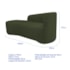Kit Divã Recamier Orgânico França 140cm Lado Esquerdo e 2 Poltronas Amore Linho Verde