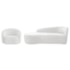Kit Divã Recamier Orgânico França 140cm Lado Esquerdo e Poltrona Amore Bouclé Branco