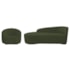 Kit Divã Recamier Orgânico França 140cm Lado Esquerdo e Poltrona Amore Linho Verde