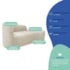 Kit Divã Recamier Orgânico França 160cm Lado Direito e 2 Poltronas Amore Bouclé Bege