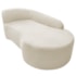 Kit Divã Recamier Orgânico França 160cm Lado Direito e 2 Poltronas Amore Bouclé Bege