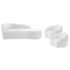 Kit Divã Recamier Orgânico França 160cm Lado Direito e 2 Poltronas Amore Bouclé Branco