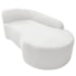 Kit Divã Recamier Orgânico França 160cm Lado Direito e 2 Poltronas Amore Bouclé Branco