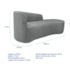 Kit Divã Recamier Orgânico França 160cm Lado Direito e 2 Poltronas Amore Bouclé Cinza