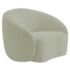 Kit Divã Recamier Orgânico França 160cm Lado Direito e 2 Poltronas Amore Bouclé Verde Oliva