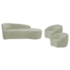 Kit Divã Recamier Orgânico França 160cm Lado Direito e 2 Poltronas Amore Bouclé Verde Oliva