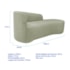 Kit Divã Recamier Orgânico França 160cm Lado Direito e 2 Poltronas Amore Bouclé Verde Oliva