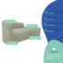 Kit Divã Recamier Orgânico França 160cm Lado Direito e 2 Poltronas Amore Bouclé Verde Oliva