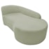 Kit Divã Recamier Orgânico França 160cm Lado Direito e 2 Poltronas Amore Bouclé Verde Oliva