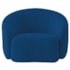 Kit Divã Recamier Orgânico França 160cm Lado Direito e 2 Poltronas Amore Linho Azul Royal
