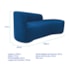 Kit Divã Recamier Orgânico França 160cm Lado Direito e 2 Poltronas Amore Linho Azul Royal