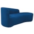 Kit Divã Recamier Orgânico França 160cm Lado Direito e 2 Poltronas Amore Linho Azul Royal