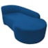 Kit Divã Recamier Orgânico França 160cm Lado Direito e 2 Poltronas Amore Linho Azul Royal