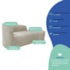 Kit Divã Recamier Orgânico França 160cm Lado Direito e 2 Poltronas Amore Linho Bege