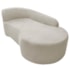 Kit Divã Recamier Orgânico França 160cm Lado Direito e 2 Poltronas Amore Linho Bege